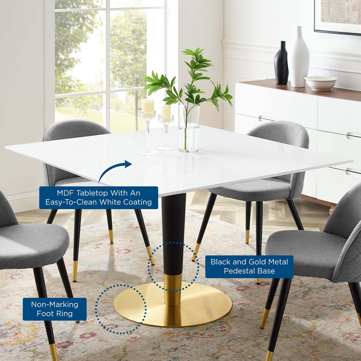 Zinque 47" Square Dining Table By Modway - EEI-5137 | Dining Tables | Modishstore - 5