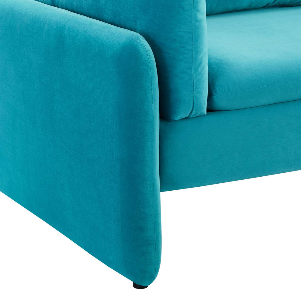 Modway Indicate Performance Velvet Sofa - EEI-5150 in Blue ,Charcoal, Cognac, Dusty Rose , Emerald, Navy, Orange and Pink  80 inch wide Stain-Resistant Performance Velvet | Sofas | Modishstore - 3