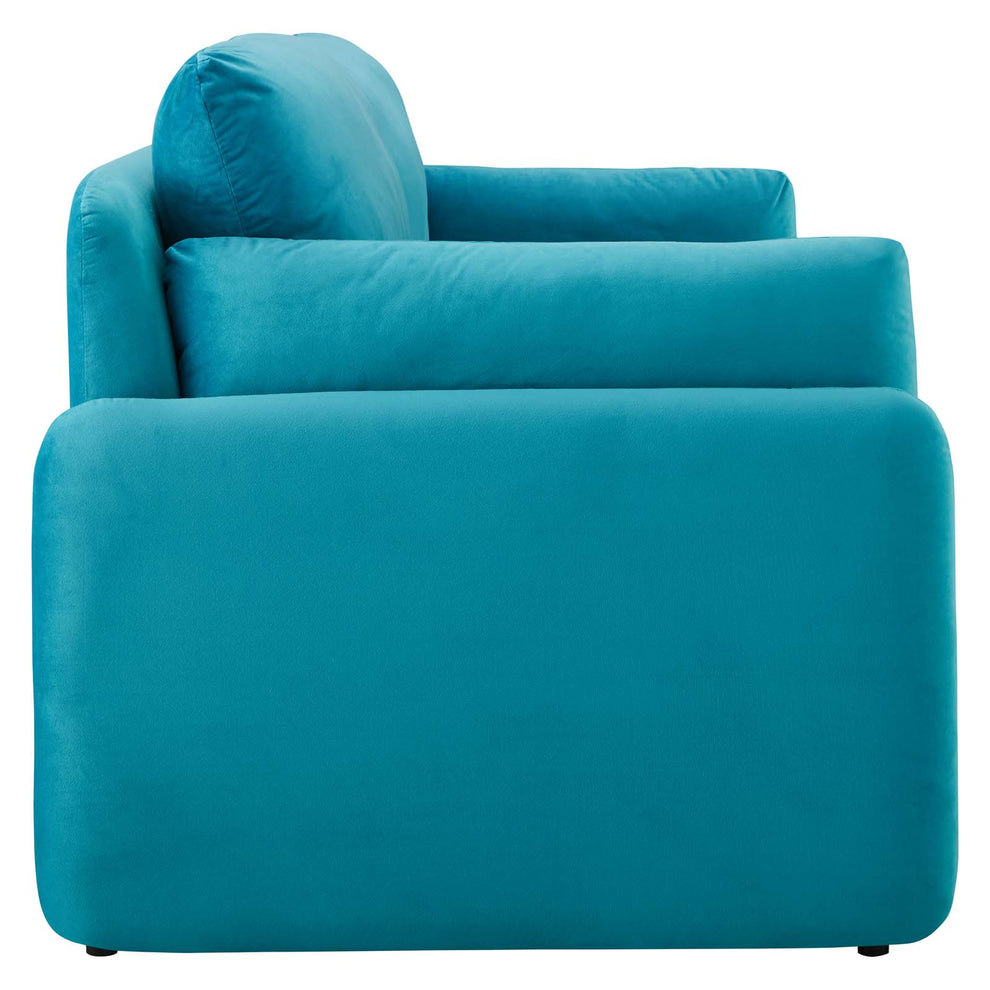 Modway Indicate Performance Velvet Sofa - EEI-5150 in Blue ,Charcoal, Cognac, Dusty Rose , Emerald, Navy, Orange and Pink  80 inch wide Stain-Resistant Performance Velvet | Sofas | Modishstore - 4