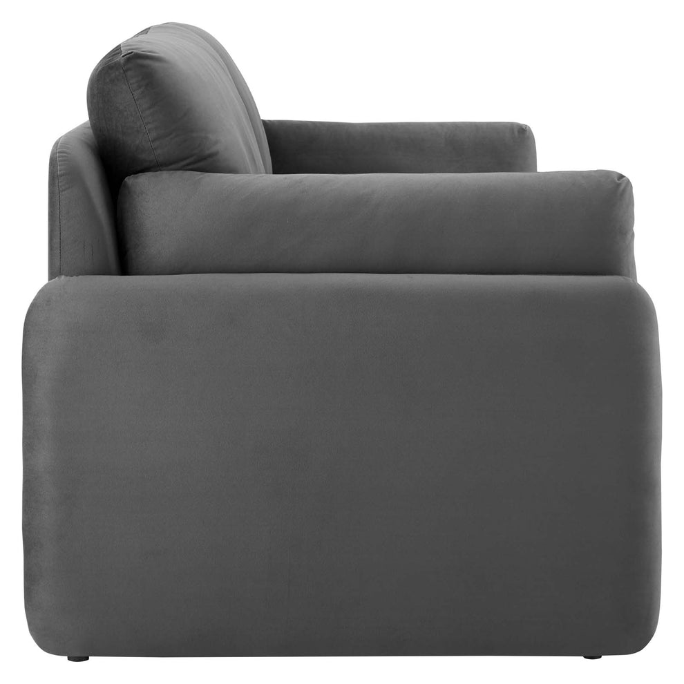 Modway Indicate Performance Velvet Sofa - EEI-5150 in Blue ,Charcoal, Cognac, Dusty Rose , Emerald, Navy, Orange and Pink  80 inch wide Stain-Resistant Performance Velvet | Sofas | Modishstore - 8