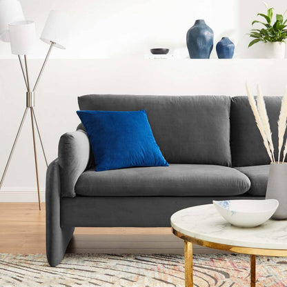 Modway Indicate Performance Velvet Sofa - EEI-5150 in Blue ,Charcoal, Cognac, Dusty Rose , Emerald, Navy, Orange and Pink  80 inch wide Stain-Resistant Performance Velvet | Sofas | Modishstore - 5