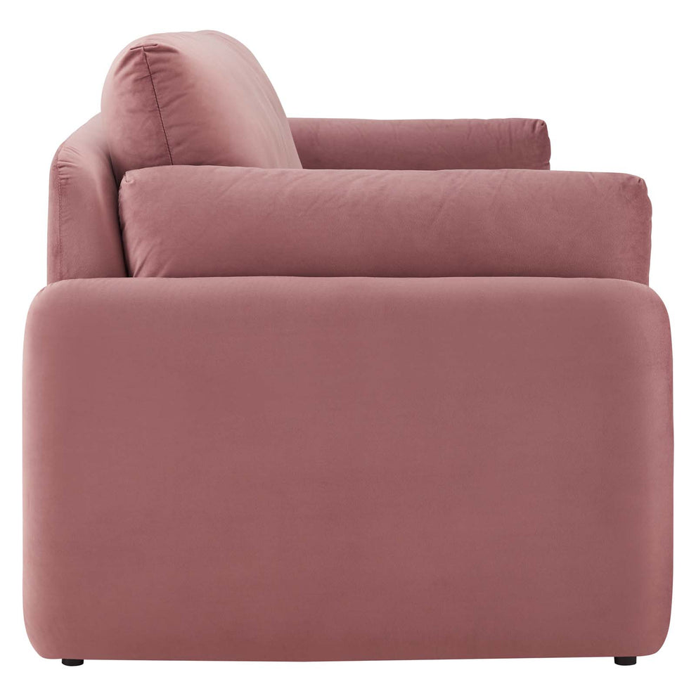 Modway Indicate Performance Velvet Sofa - EEI-5150 in Blue ,Charcoal, Cognac, Dusty Rose , Emerald, Navy, Orange and Pink  80 inch wide Stain-Resistant Performance Velvet | Sofas | Modishstore - 16