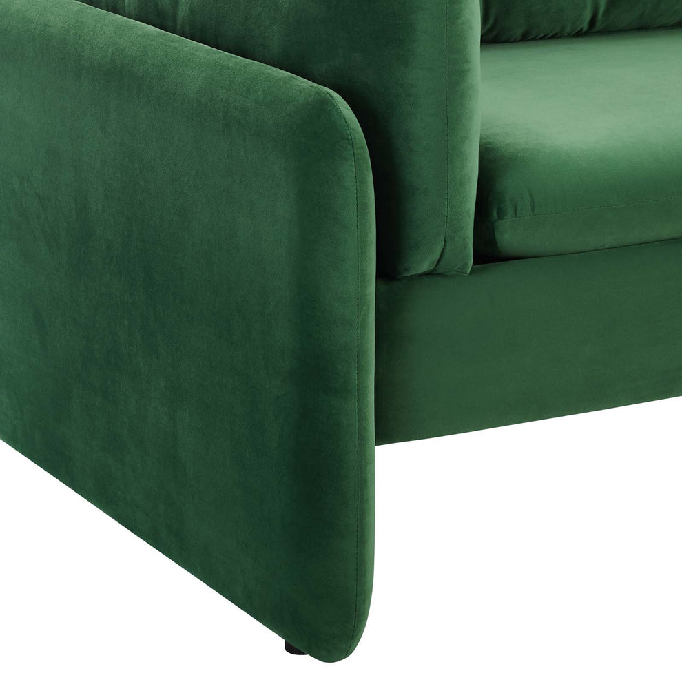 Modway Indicate Performance Velvet Sofa - EEI-5150 in Blue ,Charcoal, Cognac, Dusty Rose , Emerald, Navy, Orange and Pink  80 inch wide Stain-Resistant Performance Velvet | Sofas | Modishstore - 18