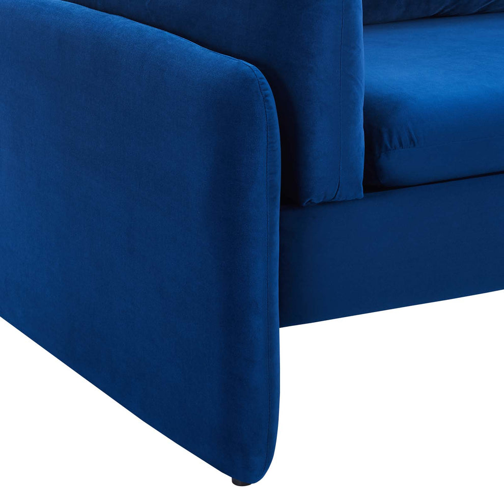 Modway Indicate Performance Velvet Sofa - EEI-5150 in Blue ,Charcoal, Cognac, Dusty Rose , Emerald, Navy, Orange and Pink  80 inch wide Stain-Resistant Performance Velvet | Sofas | Modishstore - 23