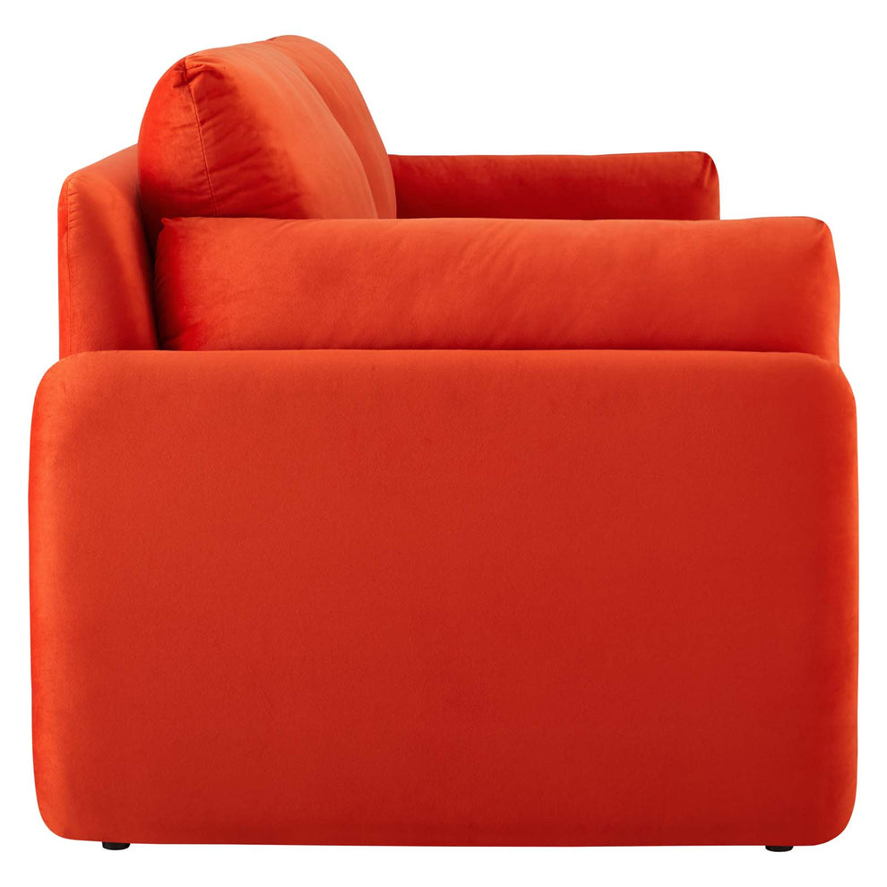 Modway Indicate Performance Velvet Sofa - EEI-5150 in Blue ,Charcoal, Cognac, Dusty Rose , Emerald, Navy, Orange and Pink  80 inch wide Stain-Resistant Performance Velvet | Sofas | Modishstore - 28