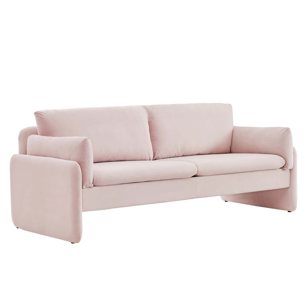 Modway Indicate Performance Velvet Sofa - EEI-5150 in Blue ,Charcoal, Cognac, Dusty Rose , Emerald, Navy, Orange and Pink  80 inch wide Stain-Resistant Performance Velvet | Sofas | Modishstore - 30