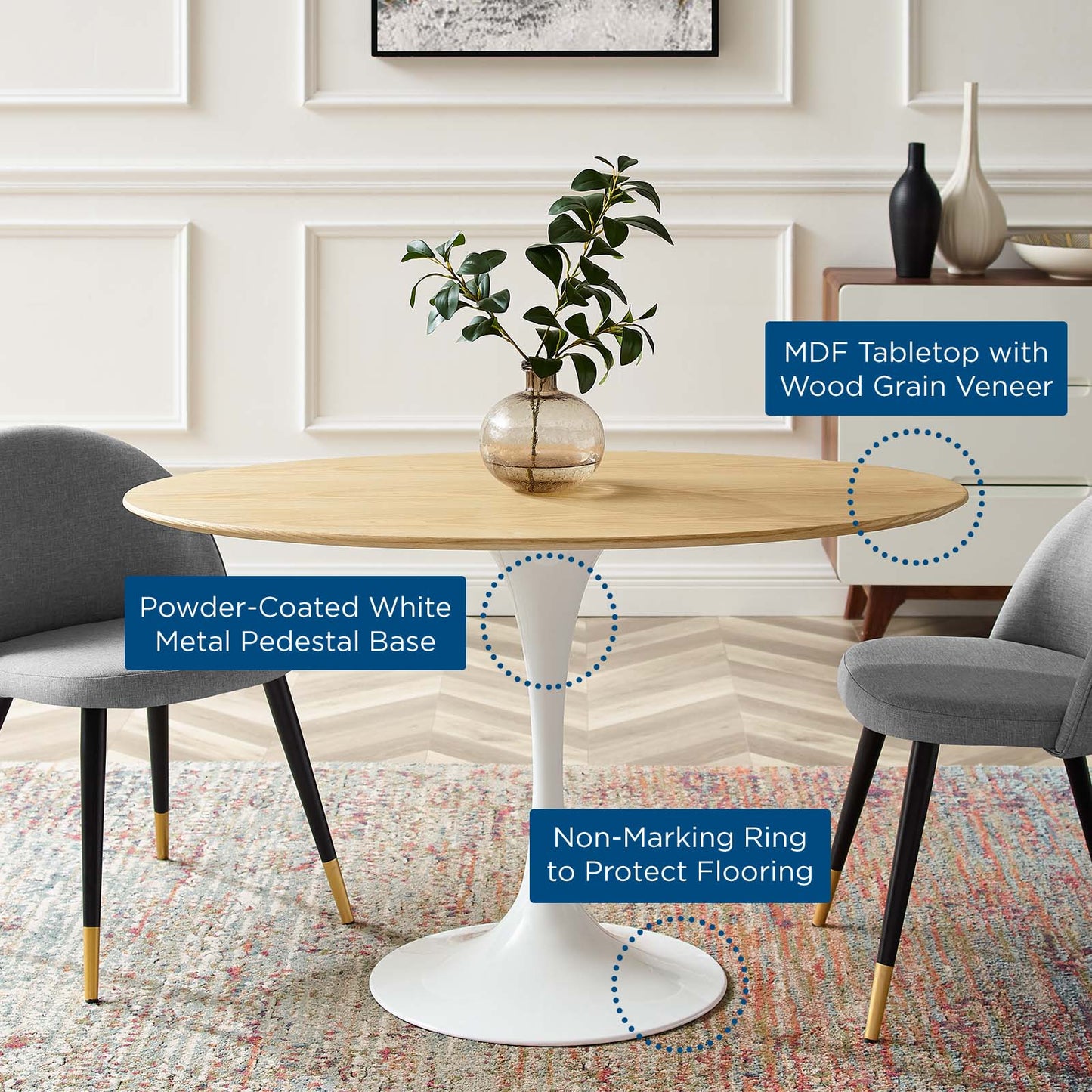 Lippa 48" Oval Dining Table By Modway - EEI-5160 | Dining Tables | Modishstore - 5