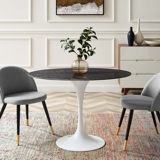 Modway Lippa 42" Oval Artificial Marble Dining Table | Dining Tables | Modishstore