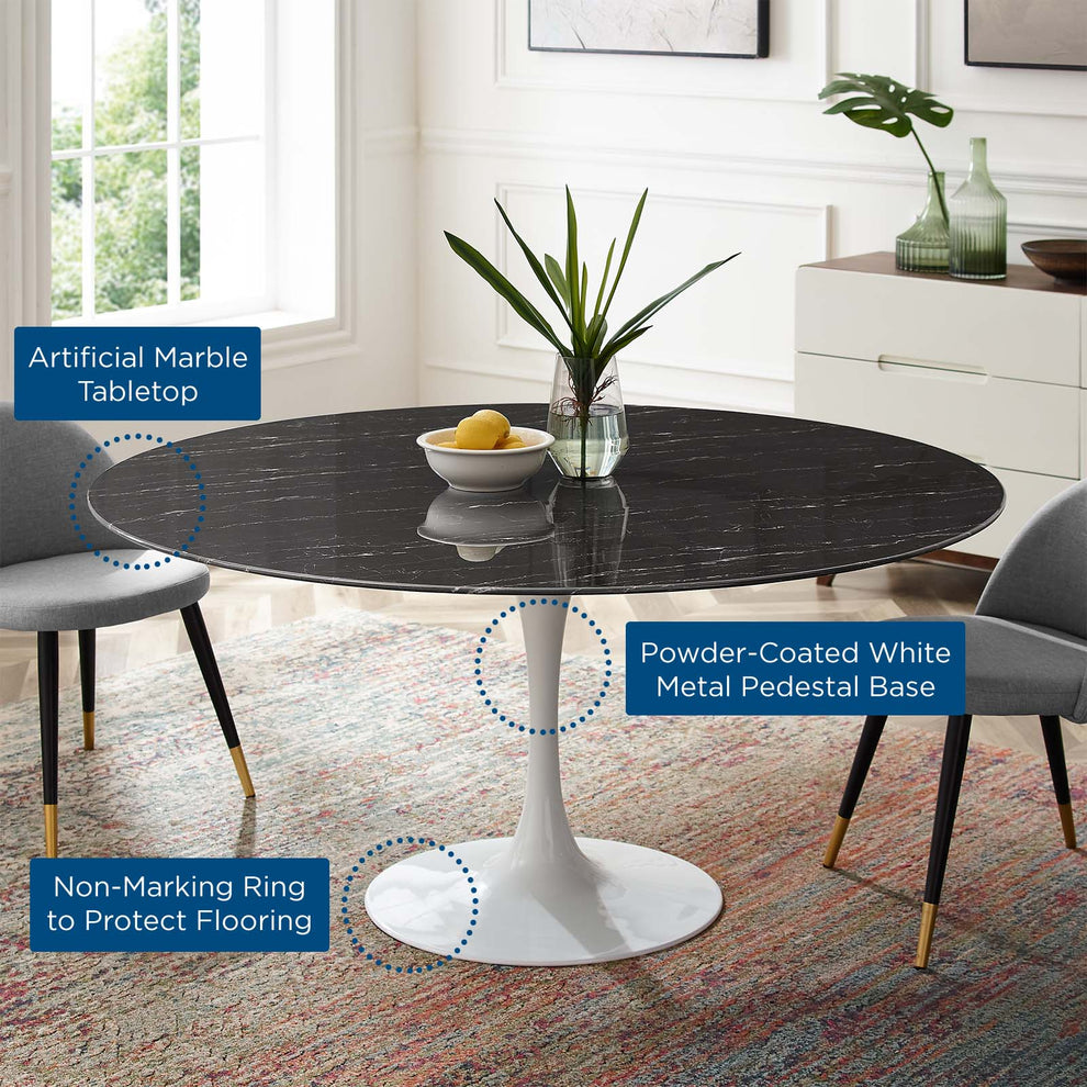 Modway Lippa 60" Artificial Marble Dining Table - EEI-5184 | Dining Tables | Modishstore - 5