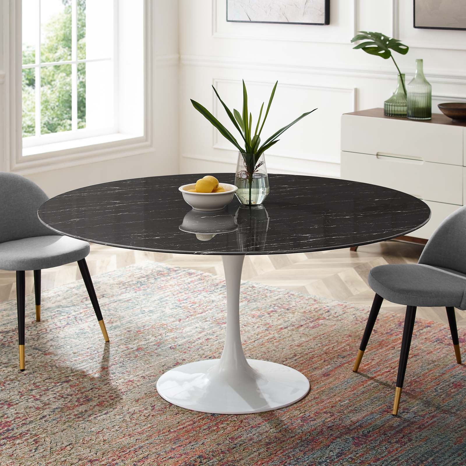 Modway Lippa 60" Artificial Marble Dining Table - EEI-5184 | Dining Tables | Modishstore - 1