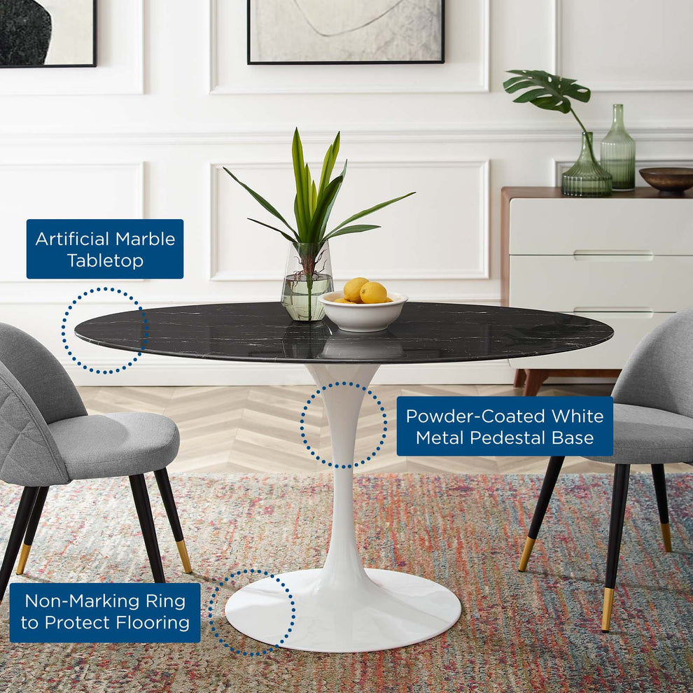 Modway Lippa 54" Artificial Marble Dining Table - EEI-5185 | Dining Tables | Modishstore - 5