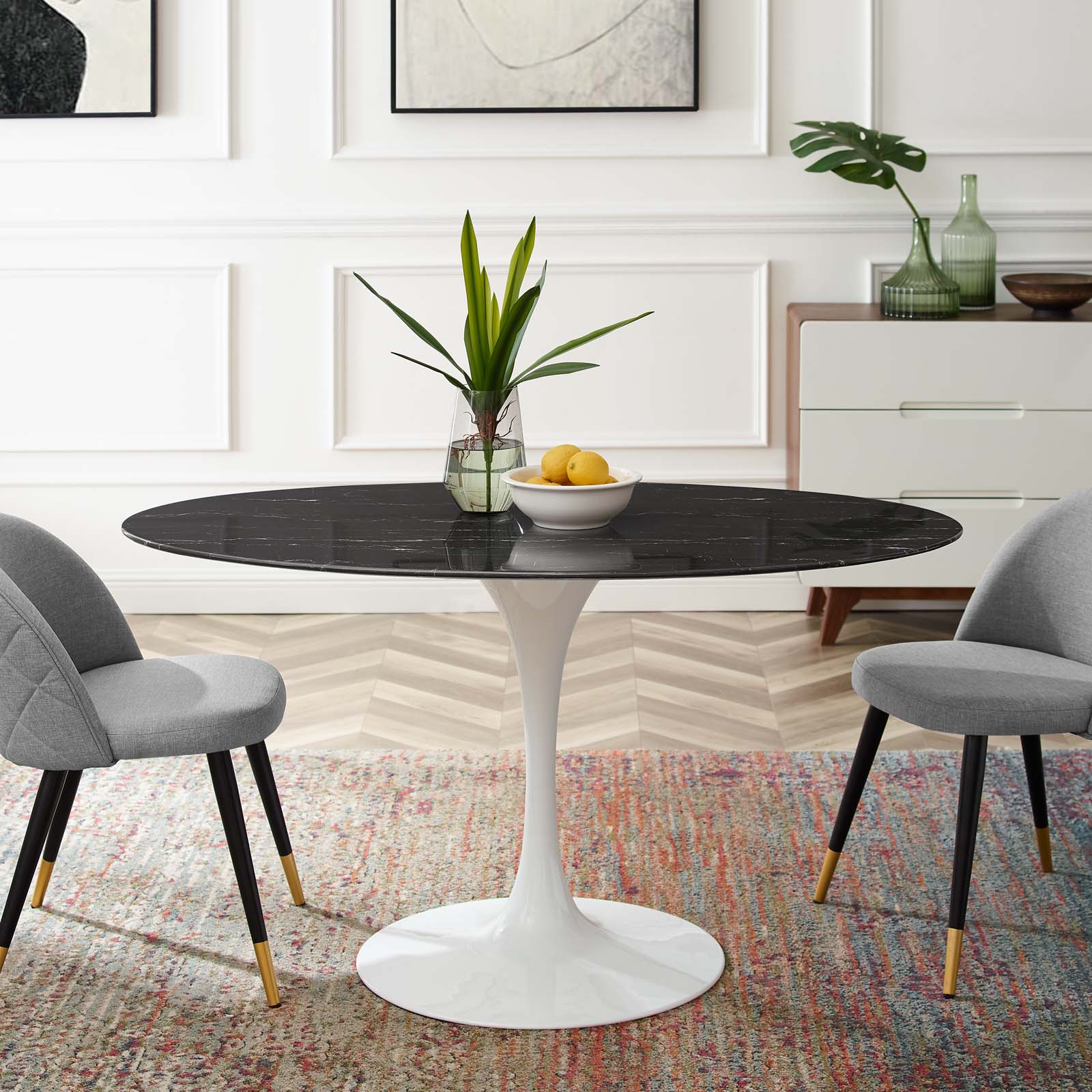Modway Lippa 54" Artificial Marble Dining Table - EEI-5185 | Dining Tables | Modishstore - 1