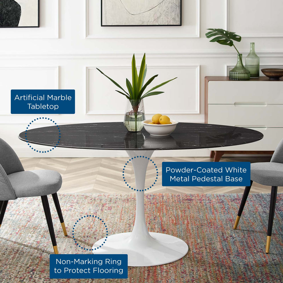 Modway Lippa 60" Artificial Marble Dining Table - EEI-5186 | Dining Tables | Modishstore - 5