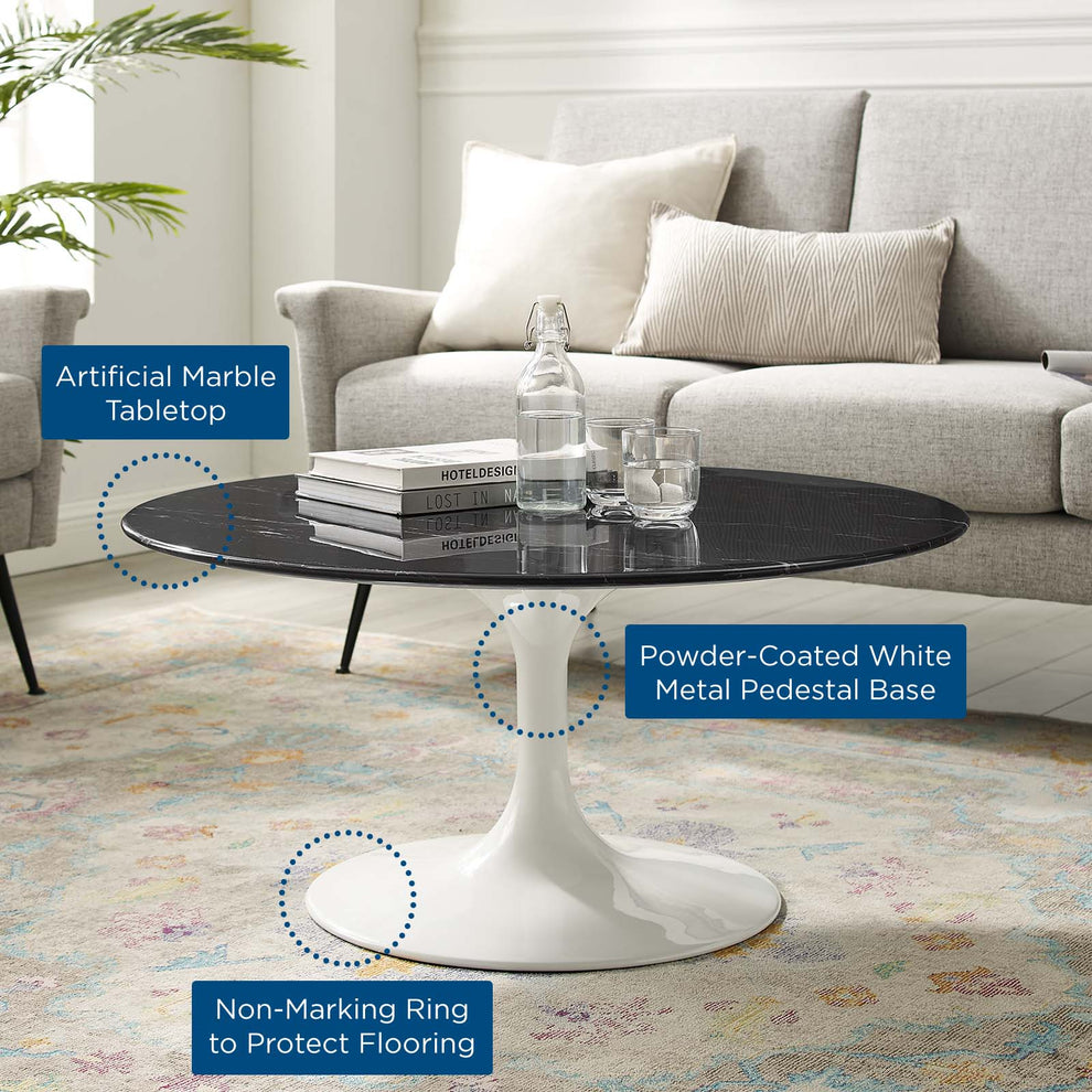 Modway Lippa 36" Artificial Marble Coffee Table - EEI-5191 | Coffee Tables | Modishstore - 5