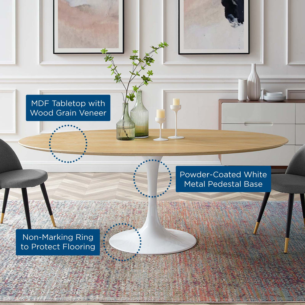 Modway Lippa 78" Oval Dining Table - EEI-5197 | Dining Tables | Modishstore - 5
