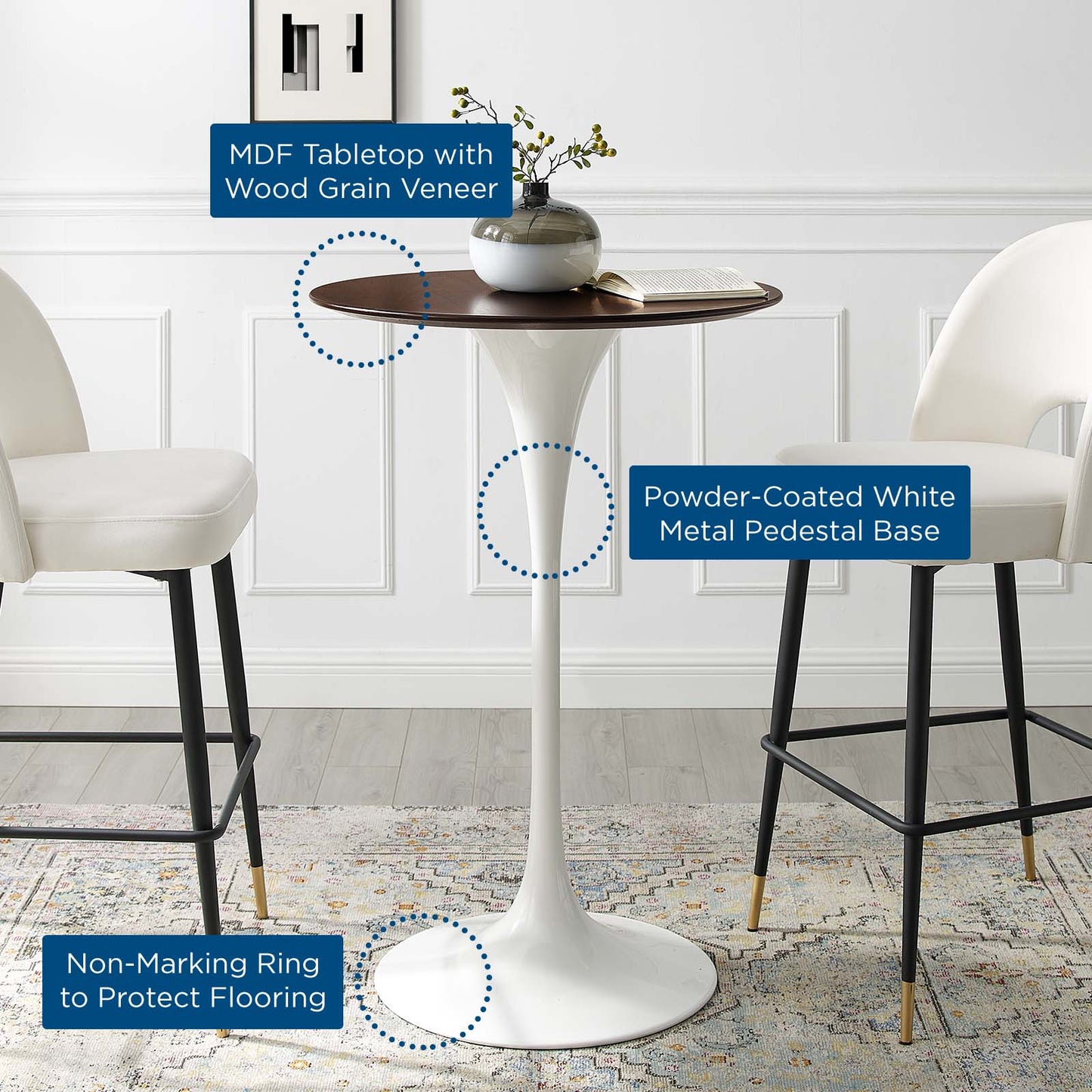 Modway Lippa 28" Bar Table - EEI-5199 | Bar Tables | Modishstore - 4