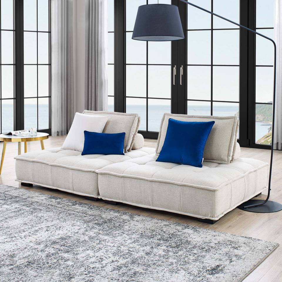 Modway Saunter Tufted Fabric Fabric 2-Piece Loveseat - EEI-5204 | Loveseats | Modishstore - 5