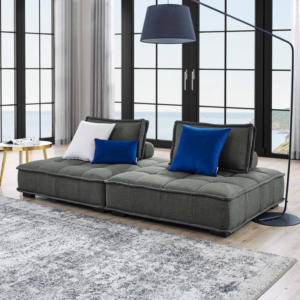Modway Saunter Tufted Fabric Fabric 2-Piece Loveseat - EEI-5204 | Loveseats | Modishstore - 9