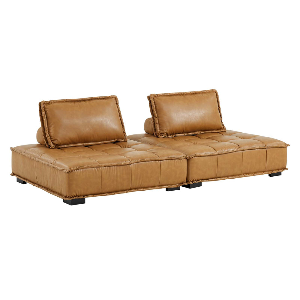 Modway Saunter Tufted Vegan Leather Vegan Leather 2-Piece Loveseat - EEI-5205 | Loveseats | Modishstore - 2