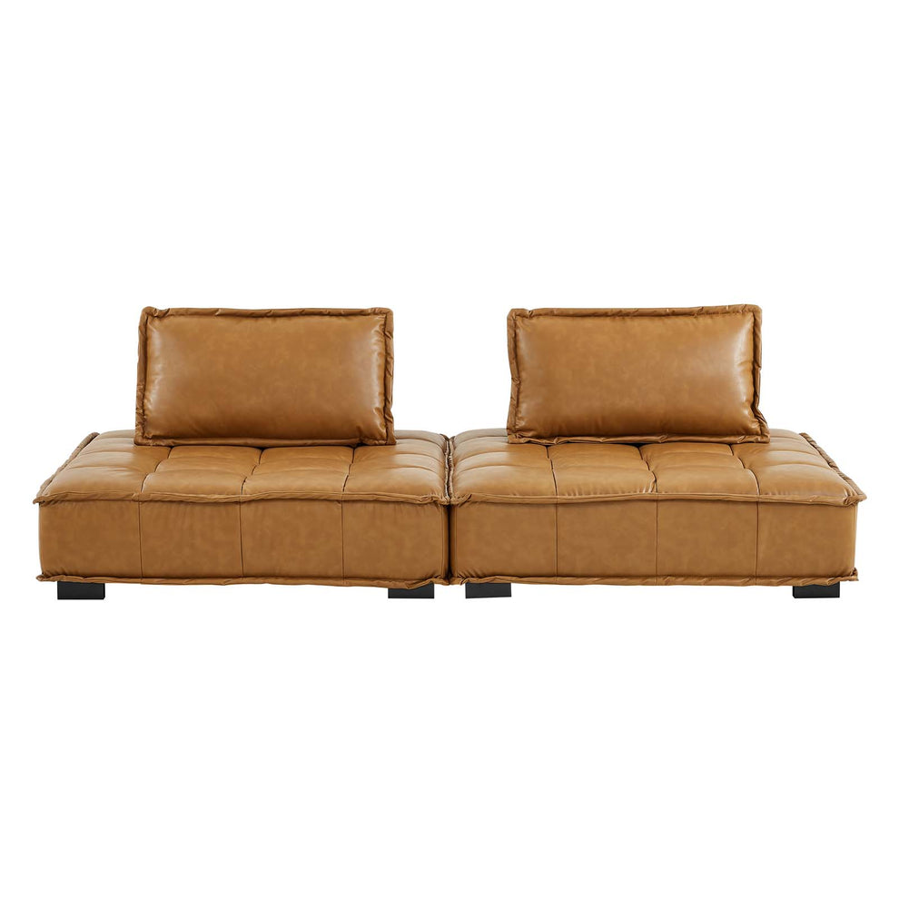 Modway Saunter Tufted Vegan Leather Vegan Leather 2-Piece Loveseat - EEI-5205 | Loveseats | Modishstore - 3