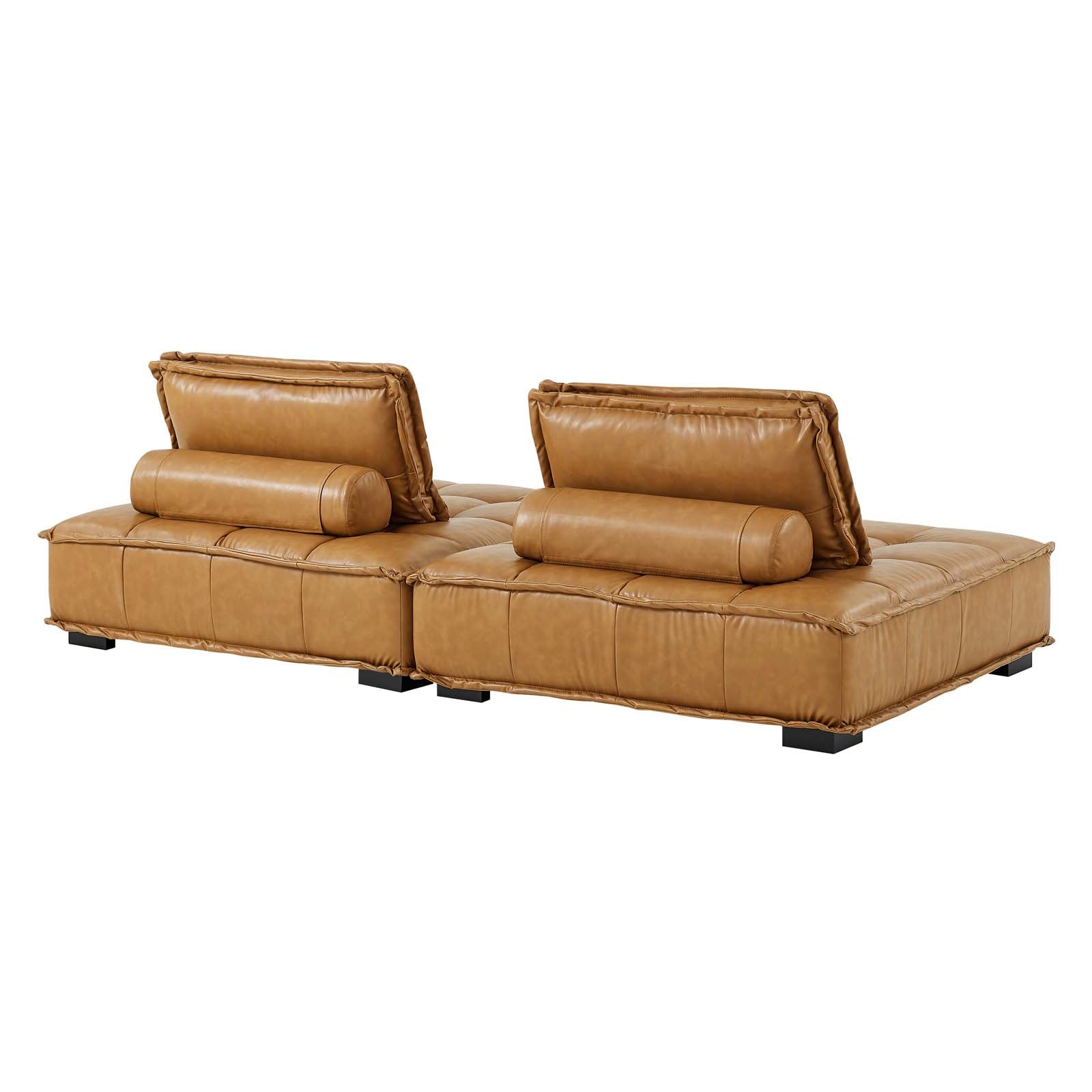 Modway Saunter Tufted Vegan Leather Vegan Leather 2-Piece Loveseat - EEI-5205 | Loveseats | Modishstore - 4