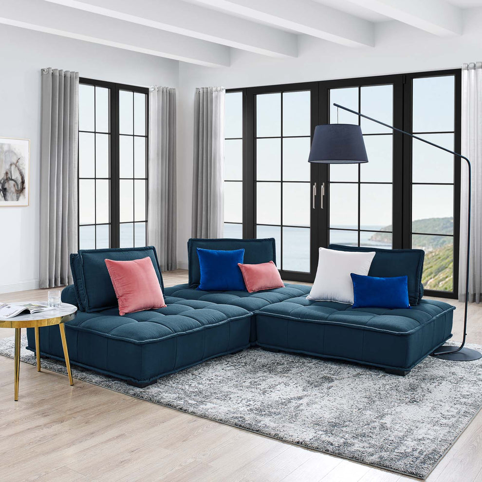 Modway Saunter Tufted Fabric Fabric 3-Piece Sofa - EEI-5206 | Sofas | Modishstore - 1