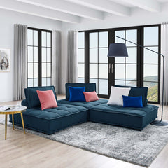 Modway Saunter Tufted Fabric Fabric 3-Piece Sofa - EEI-5206