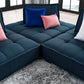 Modway Saunter Tufted Fabric Fabric 3-Piece Sofa | Sofas | Modishstore-8