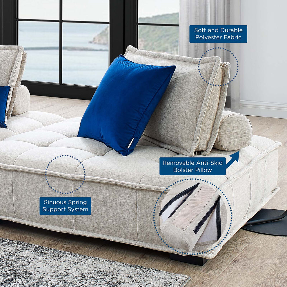 Modway Saunter Tufted Fabric Fabric 3-Piece Sofa - EEI-5206 | Sofas | Modishstore - 15