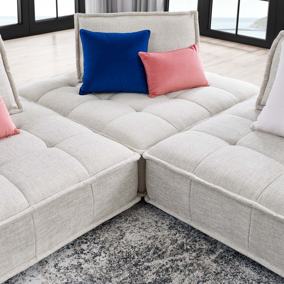 Modway Saunter Tufted Fabric Fabric 3-Piece Sofa - EEI-5206 | Sofas | Modishstore - 16