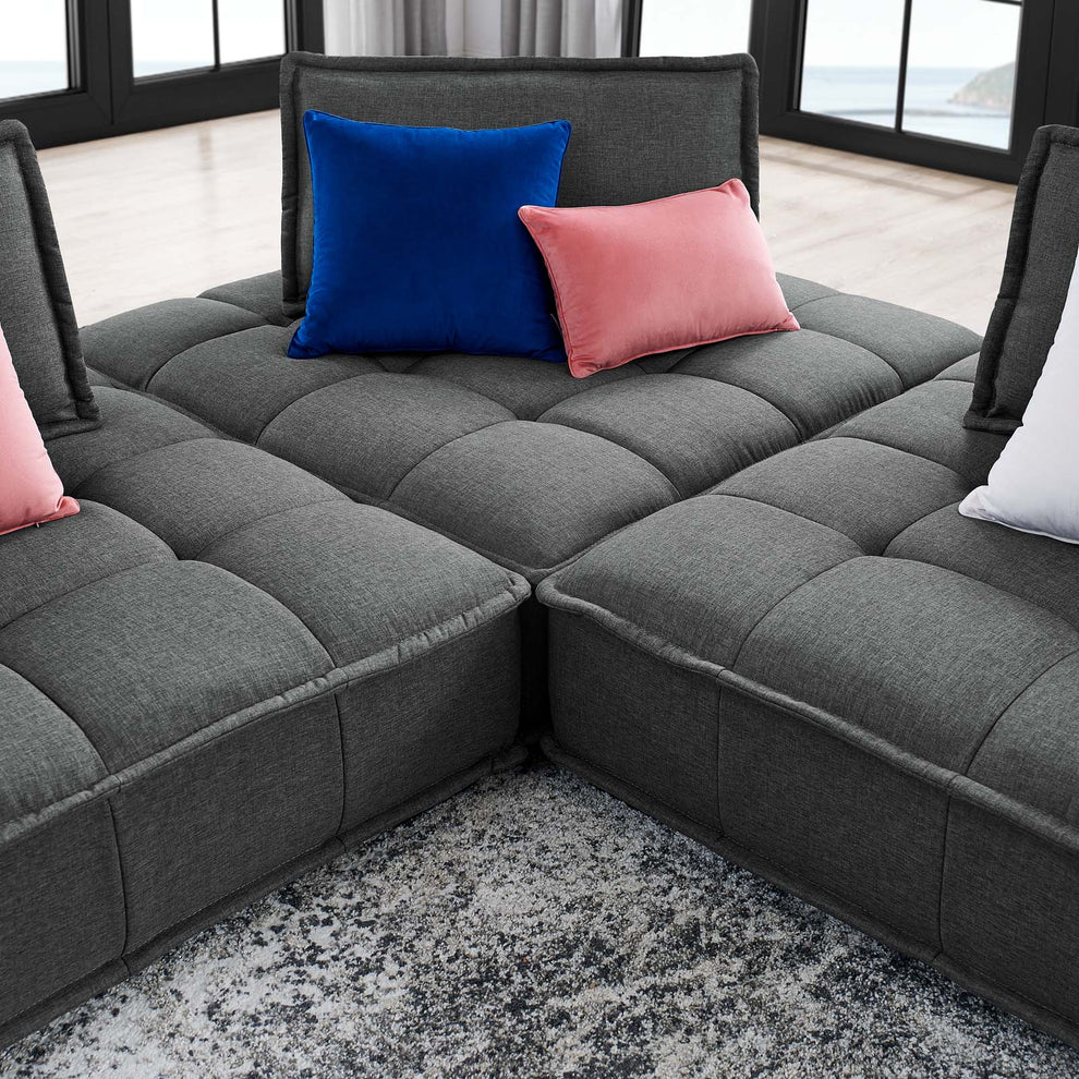 Modway Saunter Tufted Fabric Fabric 3-Piece Sofa - EEI-5206 | Sofas | Modishstore - 24