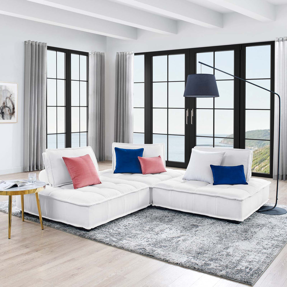 Modway Saunter Tufted Fabric Fabric 3-Piece Sofa - EEI-5206 | Sofas | Modishstore - 40