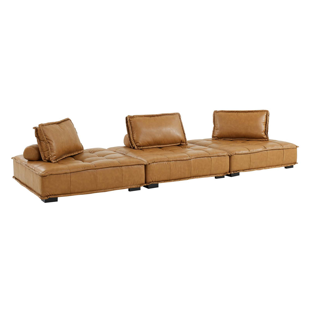 Modway Saunter Tufted Vegan Leather Vegan Leather 3-Piece Sofa - EEI-5207 | Sofas | Modishstore - 2