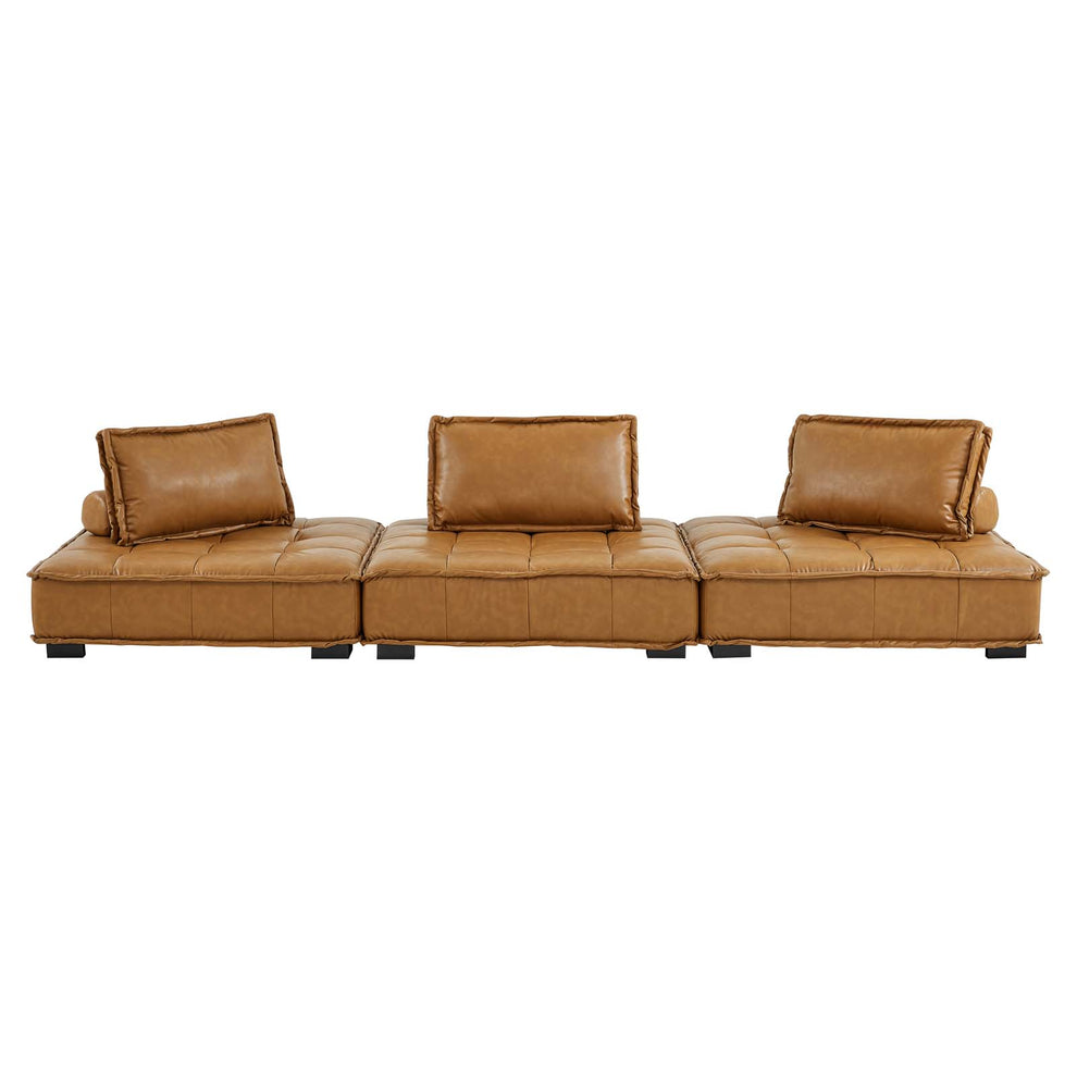 Modway Saunter Tufted Vegan Leather Vegan Leather 3-Piece Sofa - EEI-5207 | Sofas | Modishstore - 3