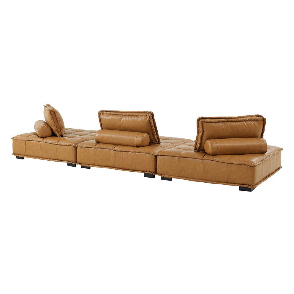 Modway Saunter Tufted Vegan Leather Vegan Leather 3-Piece Sofa - EEI-5207 | Sofas | Modishstore - 4