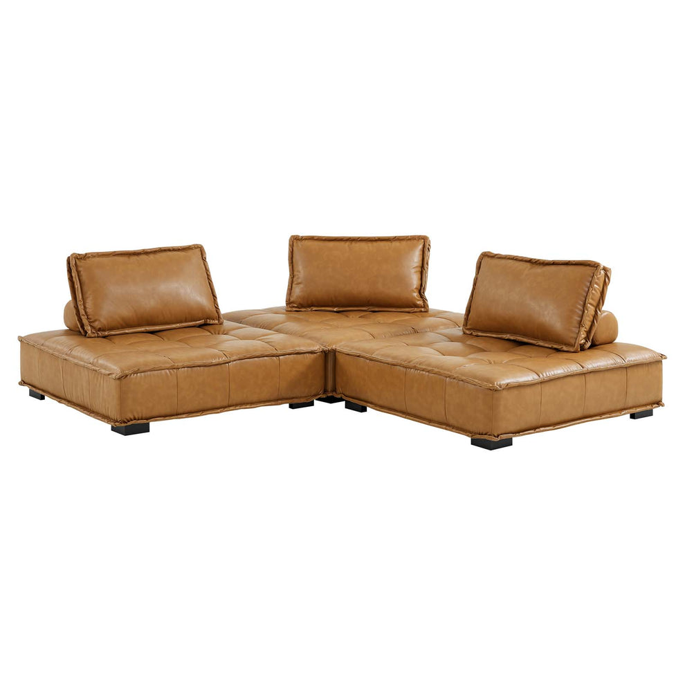 Modway Saunter Tufted Vegan Leather Vegan Leather 3-Piece Sofa - EEI-5207 | Sofas | Modishstore - 5
