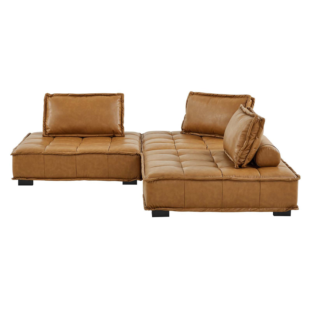 Modway Saunter Tufted Vegan Leather Vegan Leather 3-Piece Sofa - EEI-5207 | Sofas | Modishstore - 6