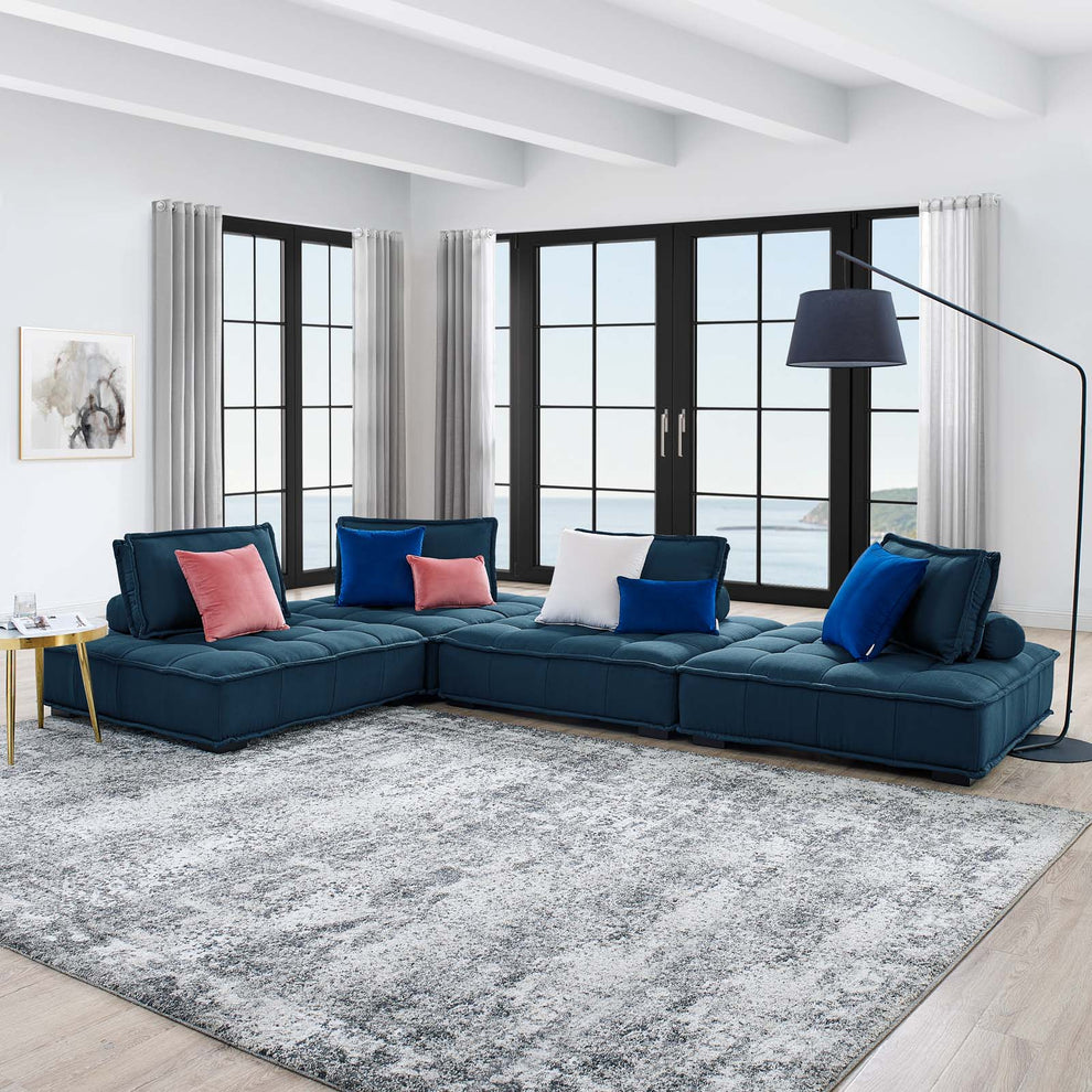 Modway Saunter Tufted Fabric Fabric 4-Piece Sectional Sofa - EEI-5208 | Sectional | Modishstore - 1