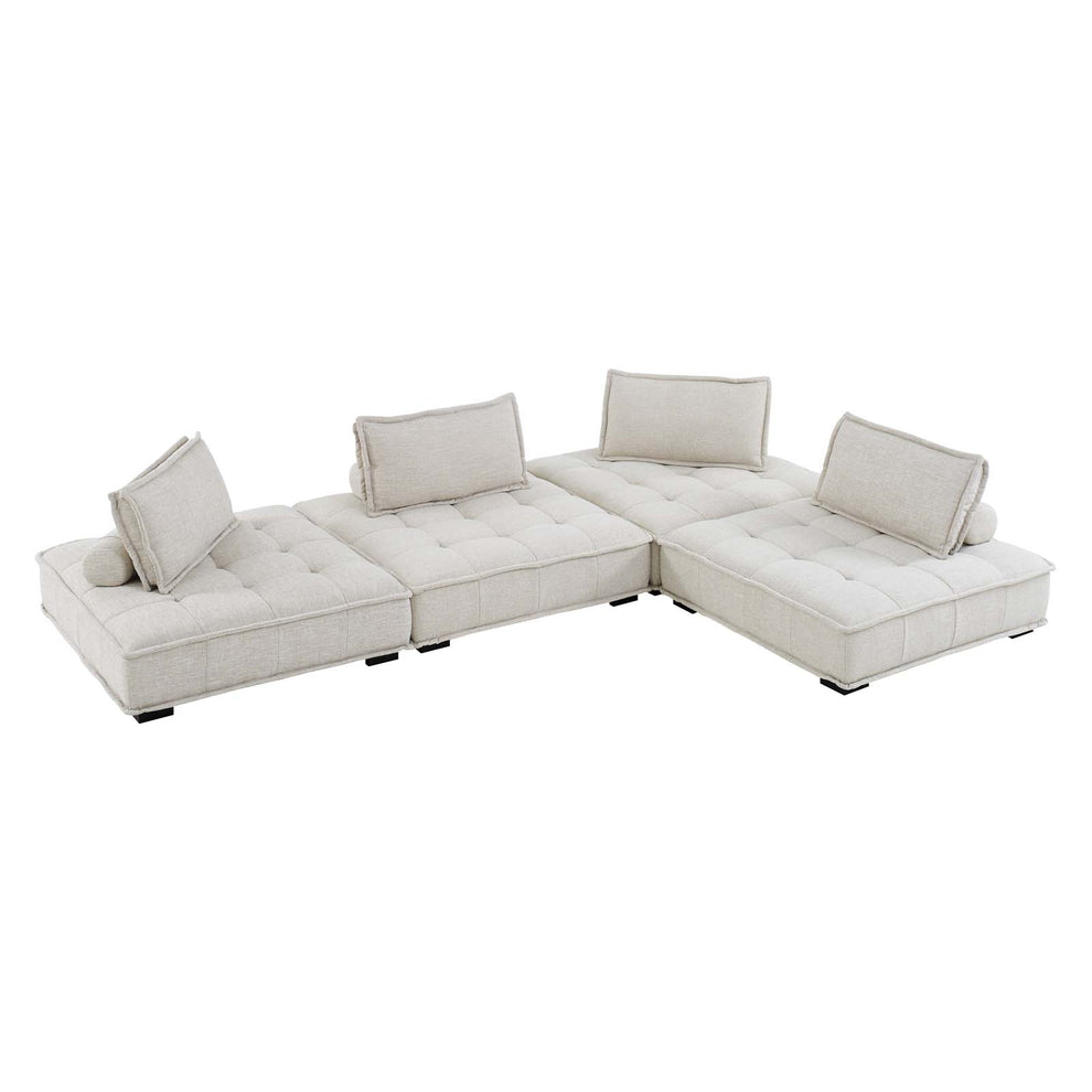 Modway Saunter Tufted Fabric Fabric 4-Piece Sectional Sofa - EEI-5208 | Sectional | Modishstore - 10
