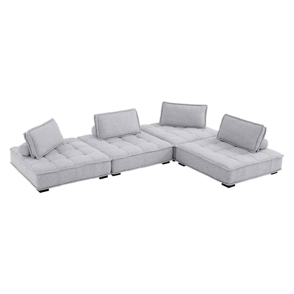 Modway Saunter Tufted Fabric Fabric 4-Piece Sectional Sofa - EEI-5208 | Sectional | Modishstore - 26