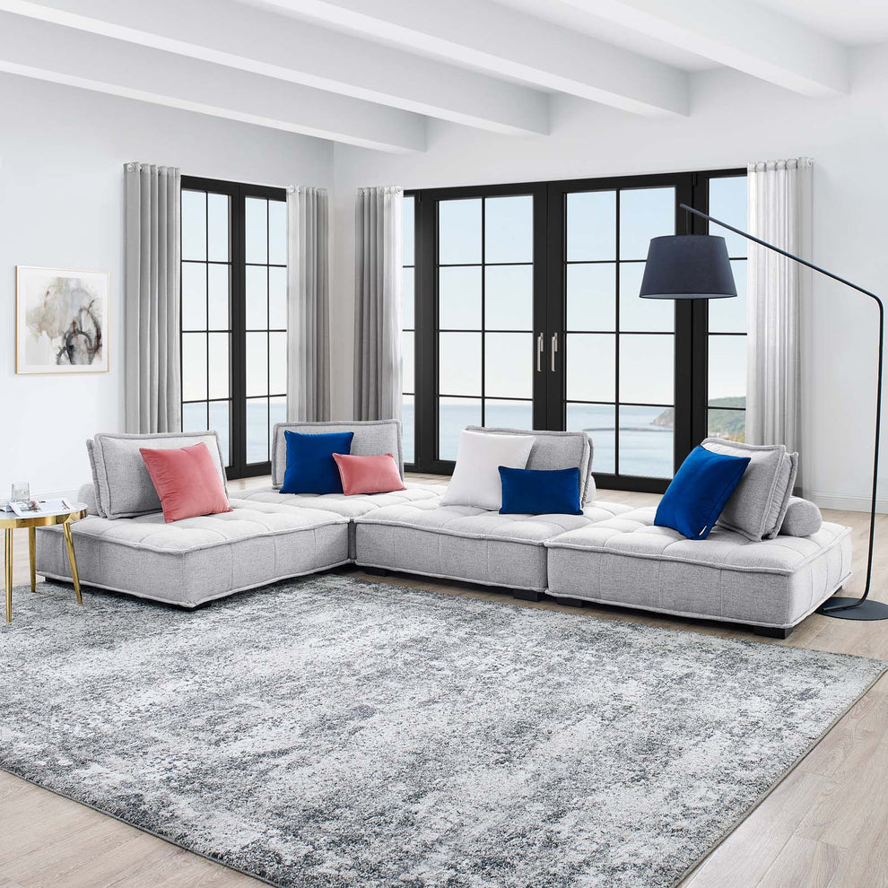Modway Saunter Tufted Fabric Fabric 4-Piece Sectional Sofa - EEI-5208 | Sectional | Modishstore - 25
