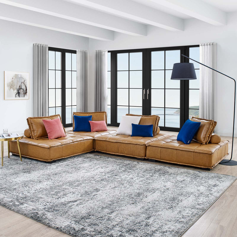 Modway Saunter Tufted Vegan Leather Vegan Leather 4-Piece Sectional Sofa - EEI-5209 | Sectional | Modishstore - 1