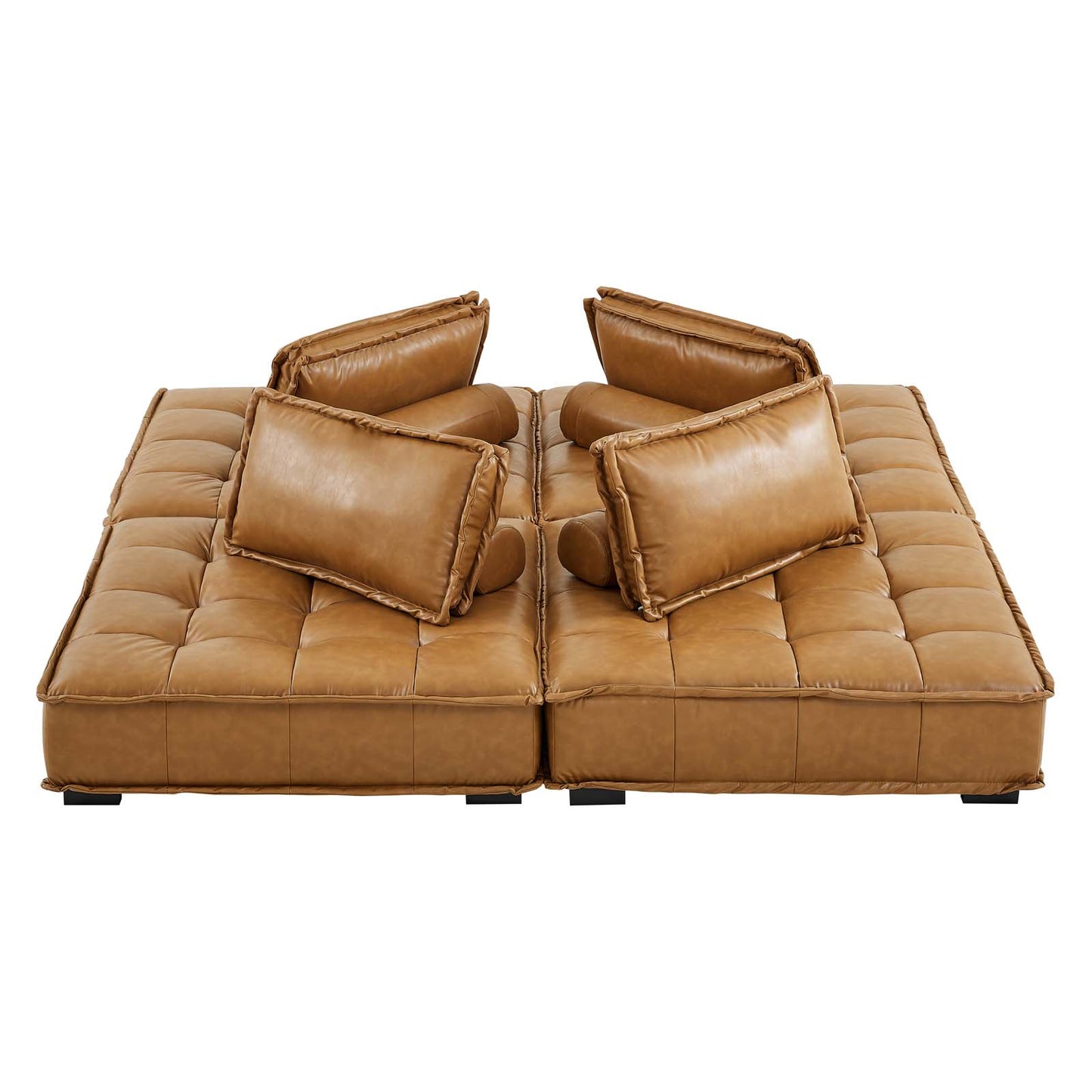 Modway Saunter Tufted Vegan Leather Vegan Leather 4-Piece Sectional Sofa | Sofas | Modishstore-6