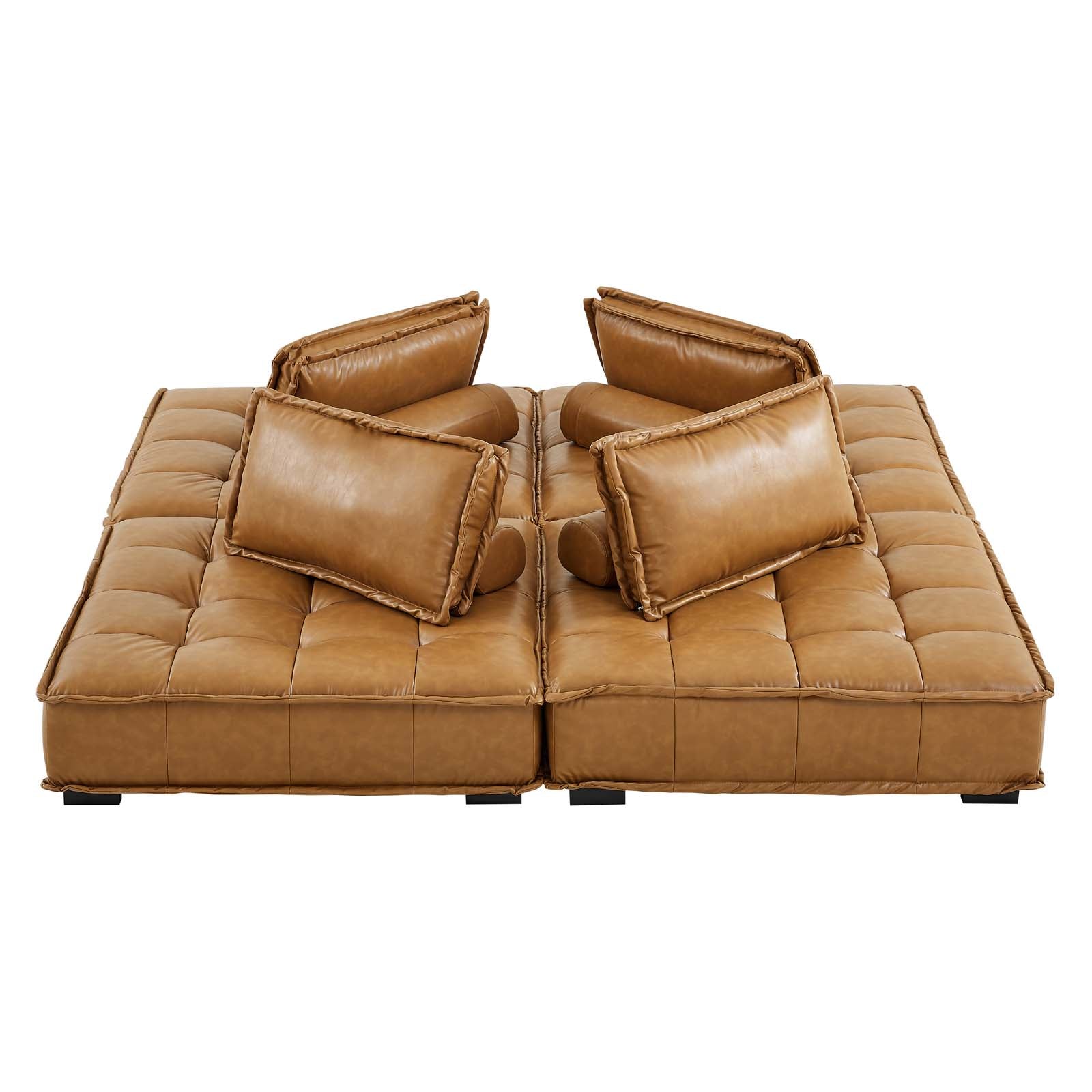 Modway Saunter Tufted Vegan Leather Vegan Leather 4-Piece Sectional Sofa - EEI-5209 | Sectional | Modishstore - 6