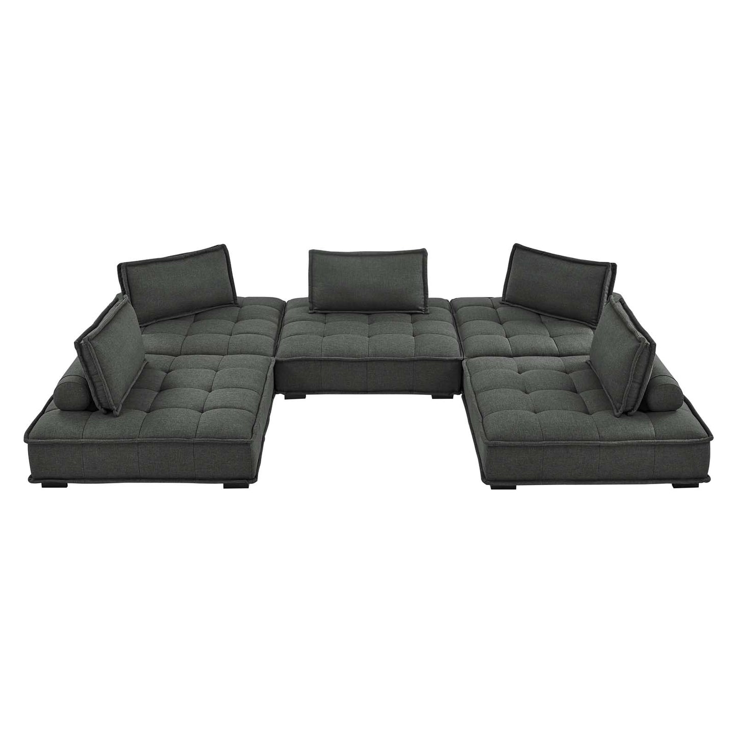 Modway Saunter Tufted Fabric Fabric 5-Piece Sectional Sofa | Sofas | Modishstore-16