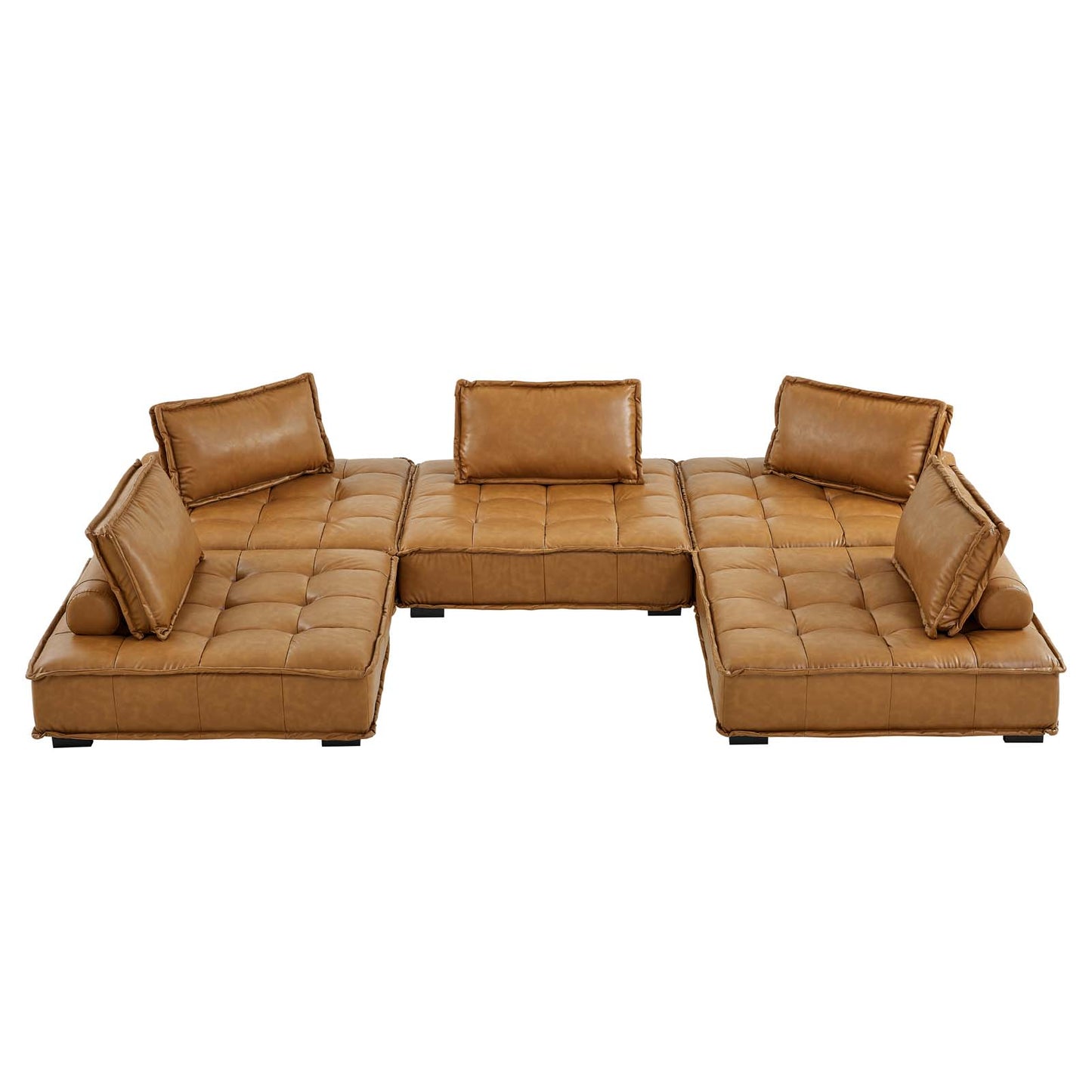 Modway Saunter Tufted Vegan Leather Vegan Leather 5-Piece Sectional Sofa | Sofas | Modishstore-3