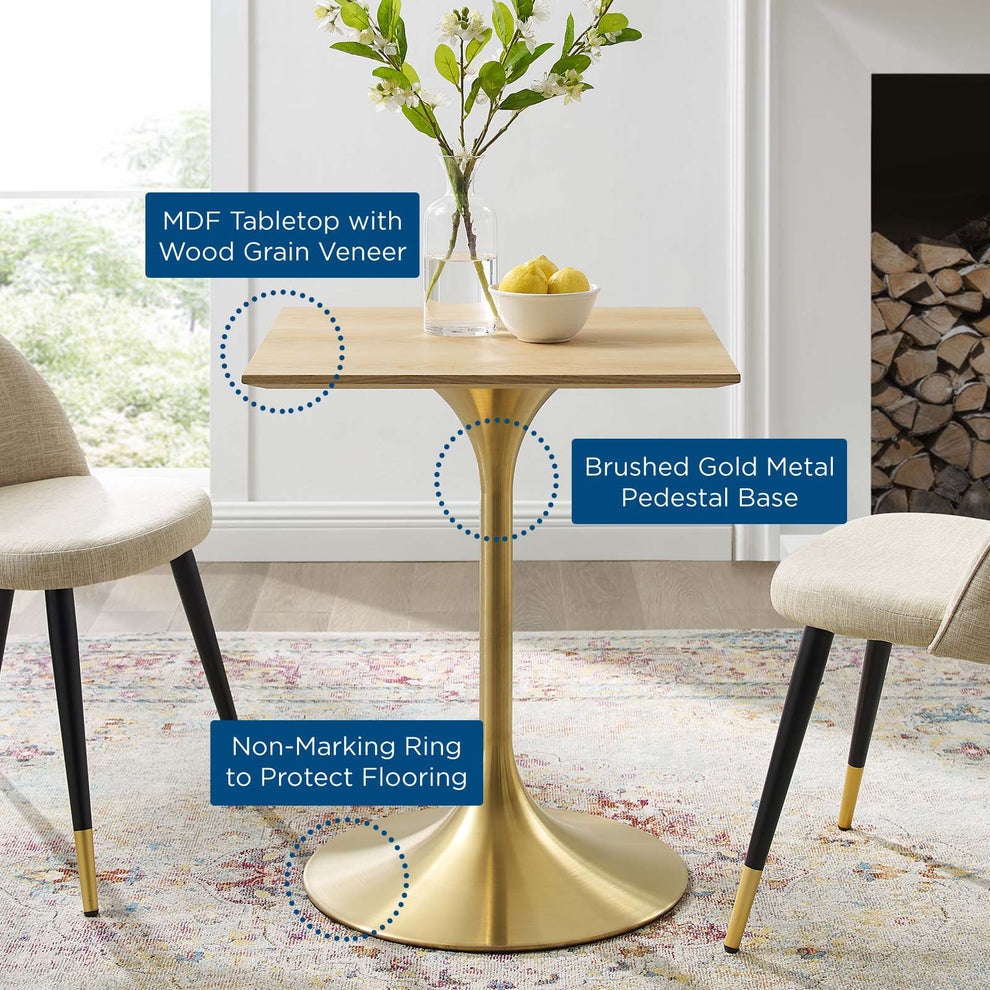 Modway Lippa 24" Square Wood Dining Table - EEI-5219 | Dining Tables | Modishstore - 5