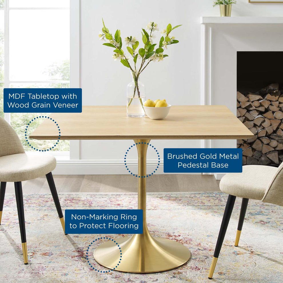 Modway Lippa 36" Square Wood Dining Table - EEI-5223 | Dining Tables | Modishstore - 5