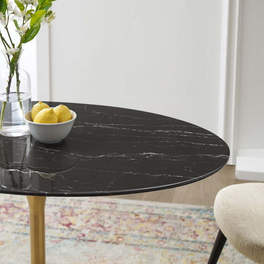 Lippa 42"  Oval Artificial Marble Dining Table By Modway | Dining Tables | Modishstore