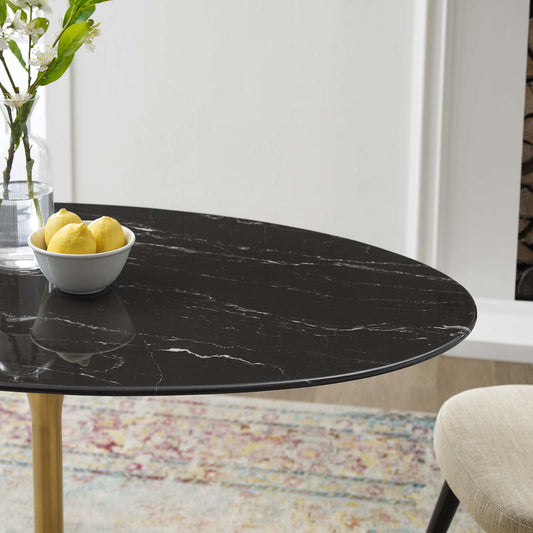 Lippa 48"  Oval Artificial Marble Dining Table By Modway | Dining Tables | Modishstore